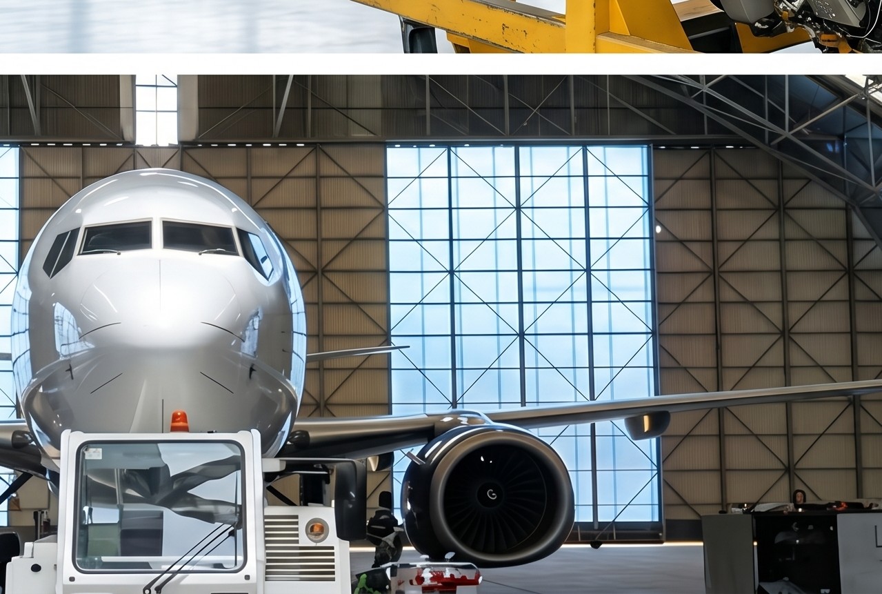 Nariz de aeronave privada en hangar S.A.E.